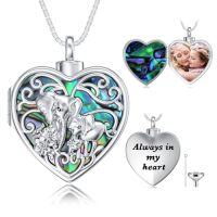 wholesale TOUPOP Urn Necklace For Ashes Sterling Silver Abalone Shell Cremation Jewelry For Ashes Jewelry Gifts For Nature Lovers Keepsake Memorial Jewelry For Women -style_name:34-Elephant-Holds Pictures