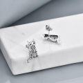wholesale 925 Sterling Silver Gothic Cat Stud Earrings with Skeleton Design-0-2