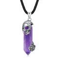 wholesale 925 Sterling Silver Skull With Blue Lapis Lazuli Crystal Pendant Necklace-0-7