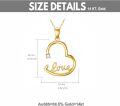 wholesale 14K Gold Heart-Shaped Love Pendant Necklace with Chain - 14K Gold  for Her (Length: Adjustable from 37 to 49 cm)-0-3