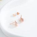 wholesale 925 Sterling Silver Plated Rose Gold Acorn Crystal Stud Earrings for Women Girls  Ideas-0-1