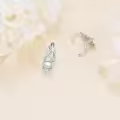 wholesale 925 Sterling Silver Black Pearl & Cubic Zirconia Celtic Dangle Hoop Earrings Wholesale for Women - Irish  Ideas-0-12