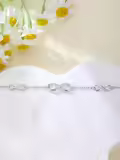 TOUPOP 925 Sterling Silver Infinity Anklet Adjustable Ankle Bracelet Gift for Women-0-1