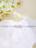 TOUPOP 925 Sterling Silver Infinity Anklet Adjustable Ankle Bracelet Gift for Women-0-1
