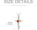 wholesale 925 Sterling Silver Cross with Ladybug and Sunflower Charm Pendant Necklace-0-2