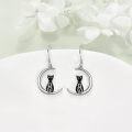 wholesale 925 Sterling Silver Cat Moon Drop Dangle Earrings for Women-0-4