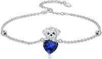 wholesale  Metal Stone Maltese Dog Birthstone Bracelet Gift for Women ( chars)-September