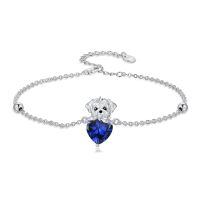wholesale  Metal Stone Maltese Dog Birthstone Bracelet Gift for Women ( chars)-September