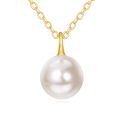 wholesale 14k Gold White Pearl Pendant Necklace Elegant Solitaire Chain Jewelry For Women-0-0