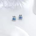 TOUPOP Sterling Silver & July Birthstone Frog Earrings-0-4