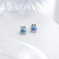 TOUPOP Sterling Silver & July Birthstone Frog Earrings-0-4