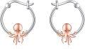 wholesale 925 Sterling Silver Rose Gold Plated Octopus Hoop Earrings for Women Girls  48mm Diameter-0-0