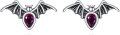 wholesale 925 Sterling Silver Bat Stud Earrings with Red Stone - Halloween  for Women Girls-0-0