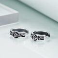 wholesale 925 Sterling Silver Triquetra Celtic Knot Huggie Hoop Earrings for Men & Women - Vintage Gothic Punk Jewelry (3 cm)-0-4