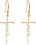 wholesale Gold 925 Sterling Silver Hypoallergenic Faith Cross Dangle Earrings for Women - Christian  Ideas-0-0
