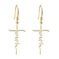 wholesale 925 Sterling Silver Cross Earrings-Gold