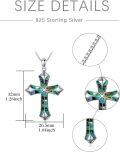 wholesale 925 Sterling Silver Abalone Shell Inlay Cross Pendant Necklace for Women Christian s for Mother Wife Daughter Sister-0-5