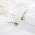 wholesale 925 Sterling Silver Peridot Teardrop Dangle Earrings with Cubic Zirconia and Leverbacks for Women-0-1