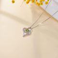 wholesale TOUPOP Peridot Necklace Sterling Silver August Birthstone Necklace Birthday Christmas Anniversary I Love You Forever Heart Jewelry For Women Her -0-3