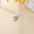 TOUPOP Sterling Silver Peridot Necklace August Birthstone Heart Jewelry-0-3
