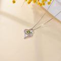 TOUPOP Sterling Silver Peridot Necklace August Birthstone Heart Jewelry-0-3