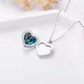 TOUPOP Sterling Silver Heart Locket Mother Daughter Family Pendant Necklace Gift-0-3