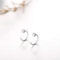 wholesale 925 Sterling Silver Plated Small Round Crystal Open Back Huggie Hoops for Girls-0-3