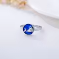 TOUPOP Sterling Silver Rings Minimalist Narwhal Whale Jewelry Gift For Women-0-3