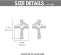 wholesale 14K White Gold  Cubic Zirconia Heart Cross Stud Earrings for Women Religious Ideas-0-2