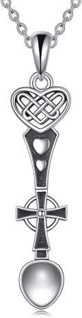 wholesale 925 Sterling Silver Celtic Heart Cross Pendant Necklace-0-0