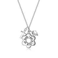 wholesale 925 Sterling Silver Daisy Child of God Necklace for Girls Baptism Communion Birthday-Simulated Diamond