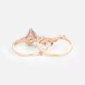 TOUPOP 10k 14k Gold Natural Moss Agate & Moissanite Women's Bridal Ring Set-0-1