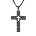 wholesale 925 Sterling Silver Black Celtic Knot Cross Pendant Chain Necklaces Wholesale for Men Boys -0-0