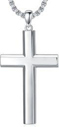 wholesale 925 Sterling Silver &  Cross Pendant with Beaded Chain - Christmas/Birthday Gift for Him-0-0