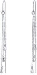 wholesale 925 Sterling Silver Teardrop Chain Threader Dangle Earrings for Women-0-0