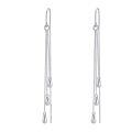 wholesale 925 Sterling Silver Teardrop Chain Threader Dangle Earrings for Women-0-0