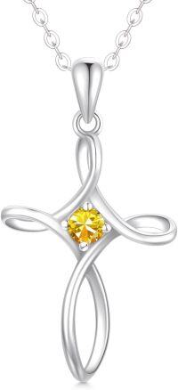 wholesale Sterling Silver Zirconia Cross Necklace for Women 18 +2 -11-November