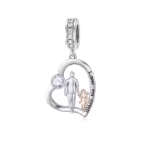 wholesale 925 Sterling Silver Family Love Charm Bracelet for Daughter Mother Lover - Birthday Valentine's Day Gifts-02-06-June