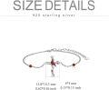 wholesale 925 Sterling Silver Red Bead Cross Bird Charm Bracelet for Women's Gifts-0-5