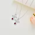 TOUPOP Sterling Silver Birthstone Infinity Cross Knot Necklace Pendant-0-3