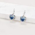 wholesale 925 Sterling Silver Heart Dangle Earrings Wholesale Yellow Cubic Zirconia-0-6