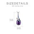 TOUPOP Sterling Silver Purple Crystal Holly Pendant Necklace-0-4