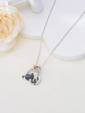 wholesale 925 Sterling Silver Love You Forever Heart Pendant Necklace - Mother and Cats Family -0-12