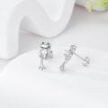 wholesale 925 Sterling Silver Frog Opal Stud Earrings Adorable Animal  for Women Girls-0-2