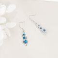 wholesale 925 Sterling Silver Blue Turquoise & Moonstone Drop Earrings for Women-0-3