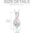 wholesale Sterling Silver Birthstone Infinity Heart Pendant Father Daughter Gift-0-3