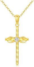 wholesale 14K Gold Diamond Cross Pendant Necklace for Women-0-0