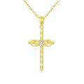 wholesale 14K Gold Diamond Cross Pendant Necklace for Women-0-0