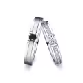 TOUPOP Sterling Silver D VVS1 Moissanite Wedding Ring Sets For Couples-0-0