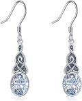 wholesale Sterling Silver Celtic Boho Hook Earrings with Stone for Women Birthday Gifts-0-5